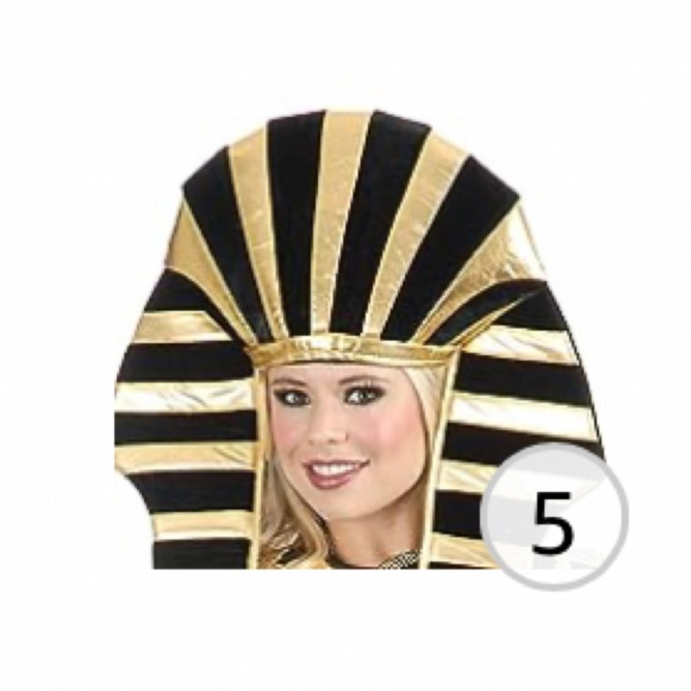Egyptian costume headdress / headpiece, King Tut, Pharaoh.  5 pieces.